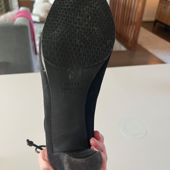 Stuart Weitzman Catch Suede Ankle Tie Boots Black - Size 8 - Picture 7 of 13